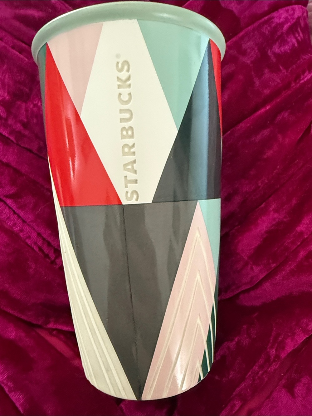 Starbucks Holiday Geometric Triangles Ceramic Travel Tumbler